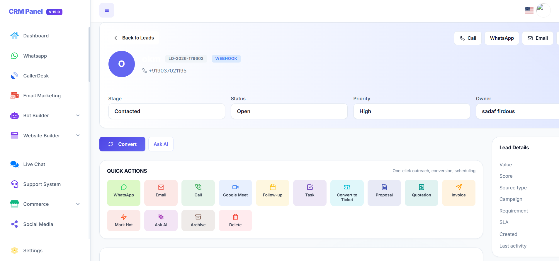 CRM Panel screenshot 3
